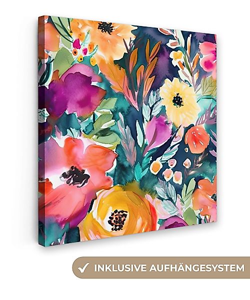 OneMillionCanvasses® Leinwandbild Blumen - Ölfarbe - günstig online kaufen