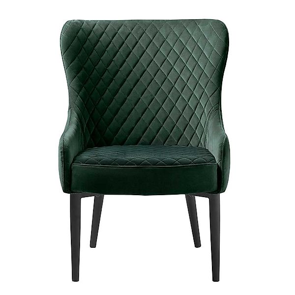 Esszimmersessel in Grün Samt Vintage Design günstig online kaufen