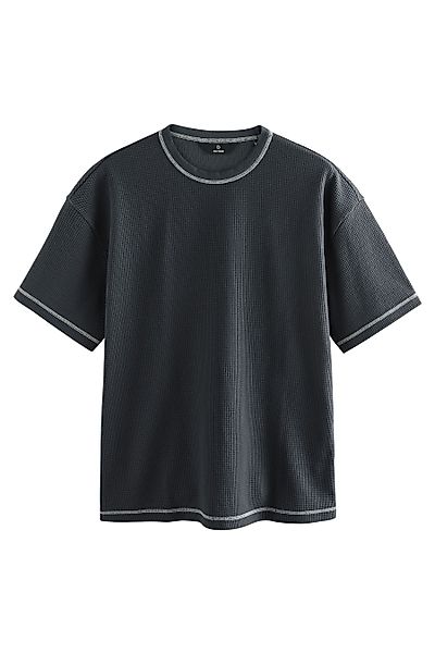 Next T-Shirt Strukturiertes T-Shirt mit Kontrastnaht günstig online kaufen