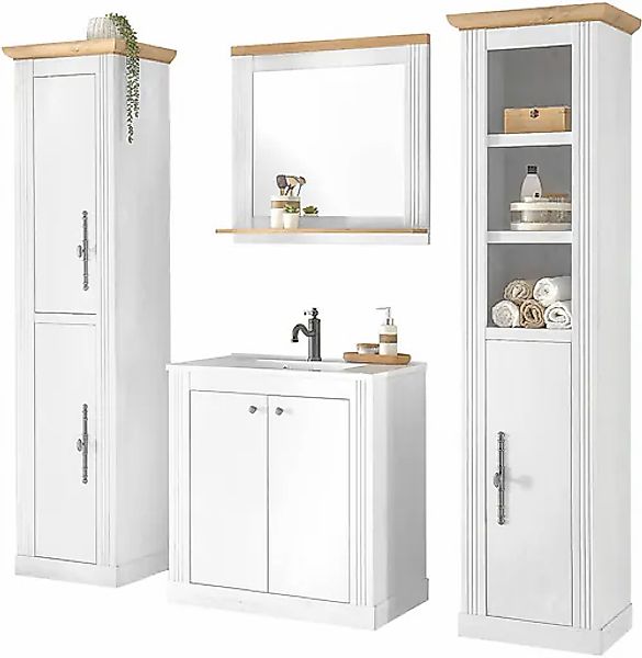 Home affaire Badmöbel-Set »WESTMINSTER, Bad im Landhausstil, 4-teiliges Bad günstig online kaufen