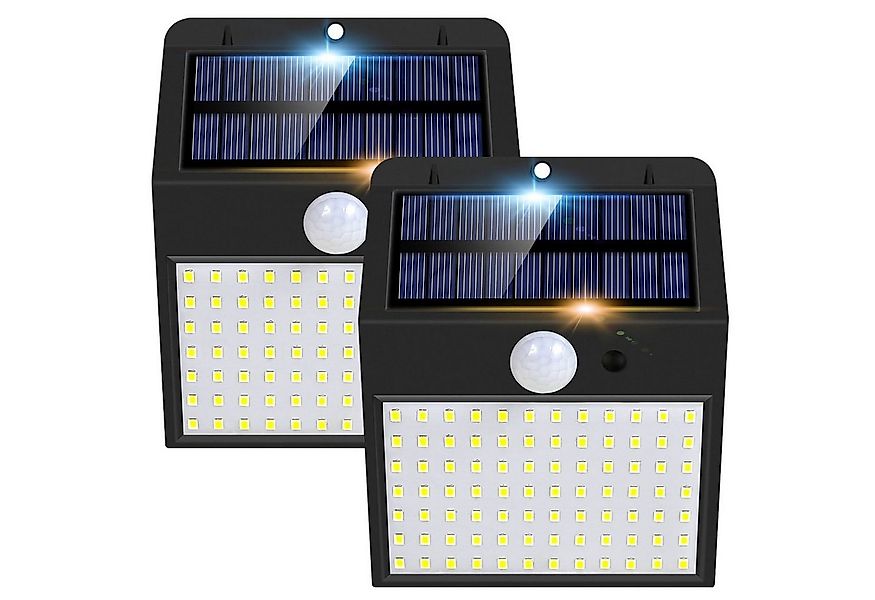 MUPOO LED Außen-Wandleuchte 128/170LED Solarleuchte 300°Weitwinkel Solar Wa günstig online kaufen