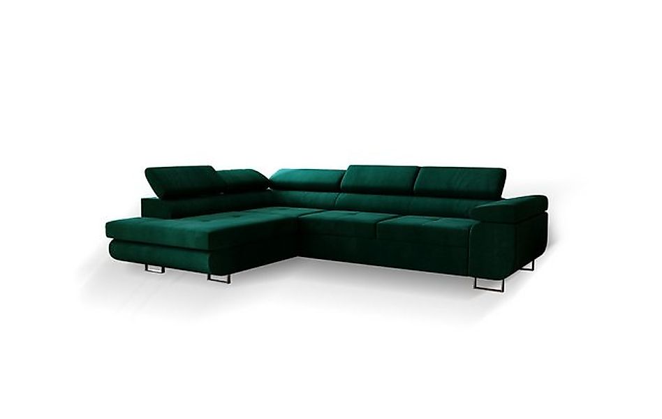 Goldstoff Ecksofa mit Schlaffunktion - Designersofa, Sofa mit Bettfunktion günstig online kaufen