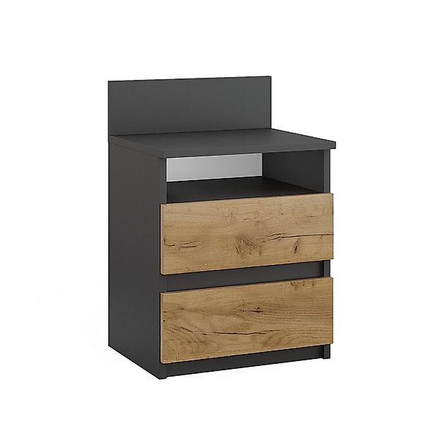Vicco Nachtschrank Monty, Anthrazit/Eiche, 39.6 x 59.1 cm günstig online kaufen