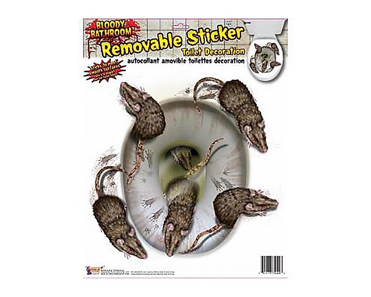Rubies Niederlande b.v. Dekoobjekt Toilettenaufkleber Ratten gruselige Hall günstig online kaufen