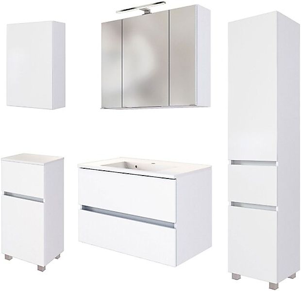 welltime Badmöbel-Set »Welltime Möbel Baabe Waschtisch-Set 3tlg. oder 5tlg. günstig online kaufen