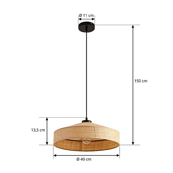 Lindby Hängeleuchte Haldor, Leinen, gewebt, natur, Ø 40 cm günstig online kaufen