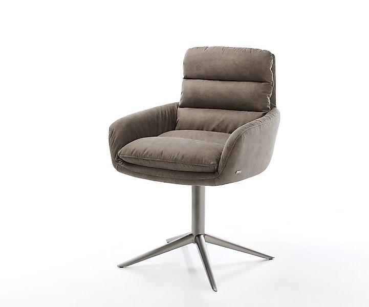 Drehstuhl Abelia-Flex mit Armlehnen Mikrofaser Taupe Vintage Fußkreuz Graph günstig online kaufen