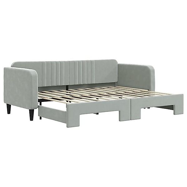 vidaXL Bett, Tagesbett Ausziehbar Hellgrau 80x200 cm Samt günstig online kaufen