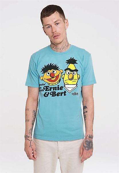 LOGOSHIRT T-Shirt "Sesamstrasse - Ernie & Bert  Havin Fun" mit angesagtem E günstig online kaufen