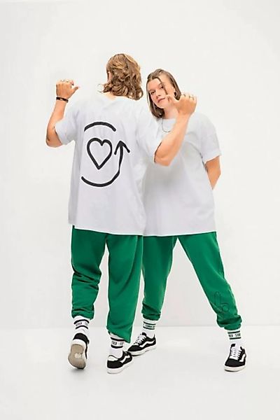 Studio Untold Rundhalsshirt T-Shirt oversized HEART Rückenprint Rundhals günstig online kaufen