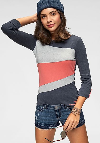 KangaROOS Longsleeve Langarm, figurbetonte Passform, unifarben, günstig online kaufen