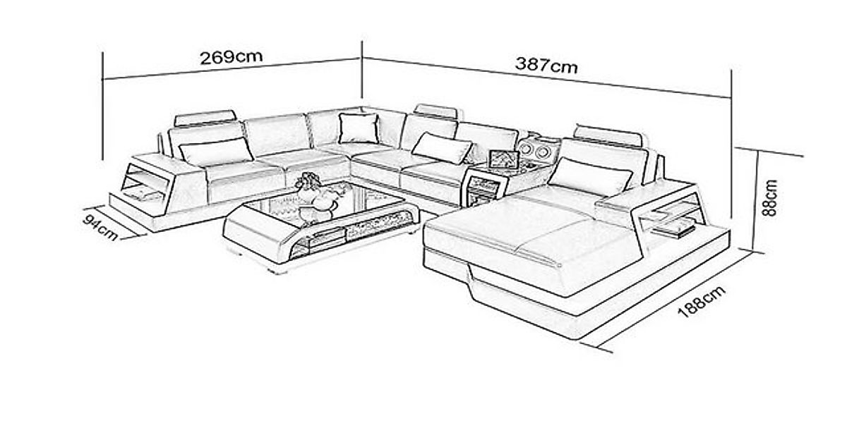 Xlmoebel Ecksofa Neues Polstermöbel-Set im Design für das Wohnzimmer, beste günstig online kaufen