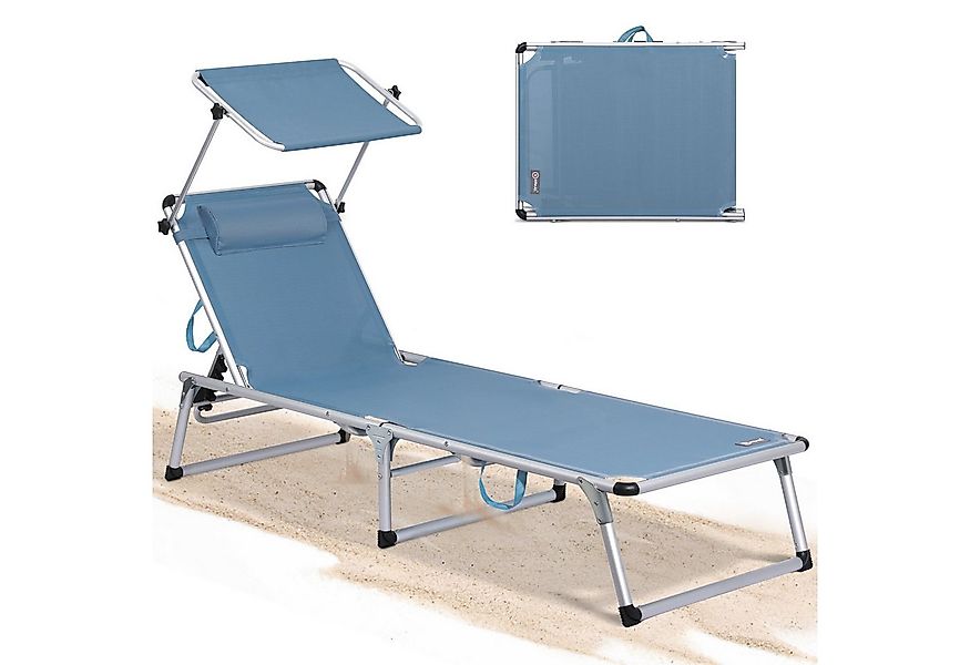 HOMECALL Gartenliege Leicht Sonnenliege Klappbar Alu Liegestuhl Strandliege günstig online kaufen