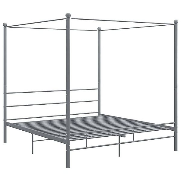 vidaXL Himmelbett Himmelbett Grau Metall 180x200 cm Doppelbett Bett Bettrah günstig online kaufen