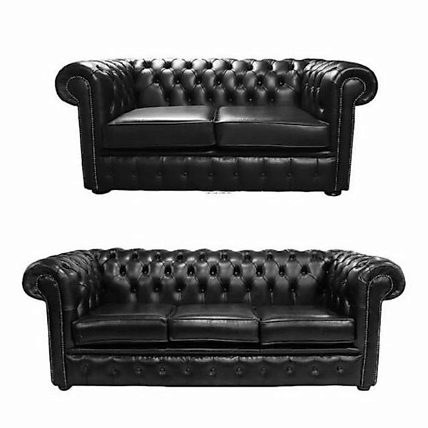 JVmoebel Sofa Chesterfield Sofagarnitur 3+2 Sitzer Couch Sofa Set 100% Lede günstig online kaufen