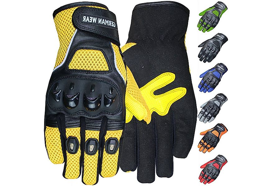 German Wear Motorradhandschuhe GW400G-M9 Motocross Biker Handschuhe Leder- günstig online kaufen