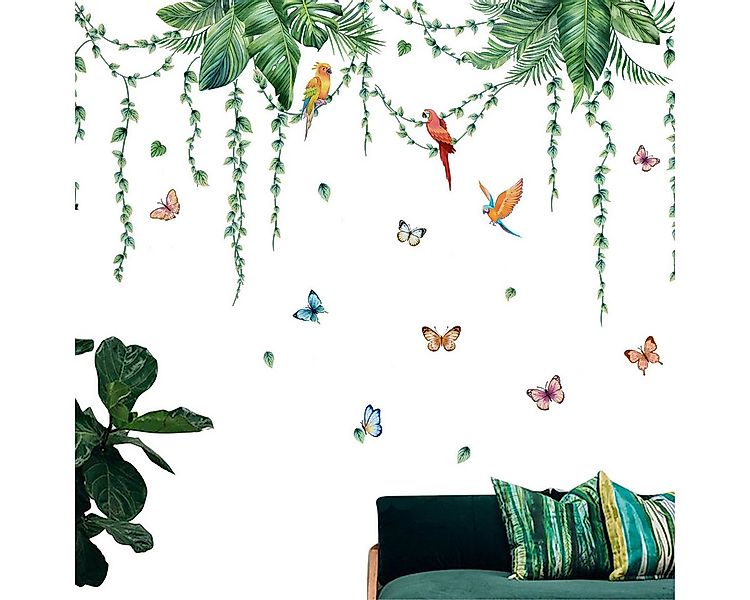 Coonoor Fensterdekoration Blumen Schmetterlinge Pflanzen Wandaufkleber Wand günstig online kaufen