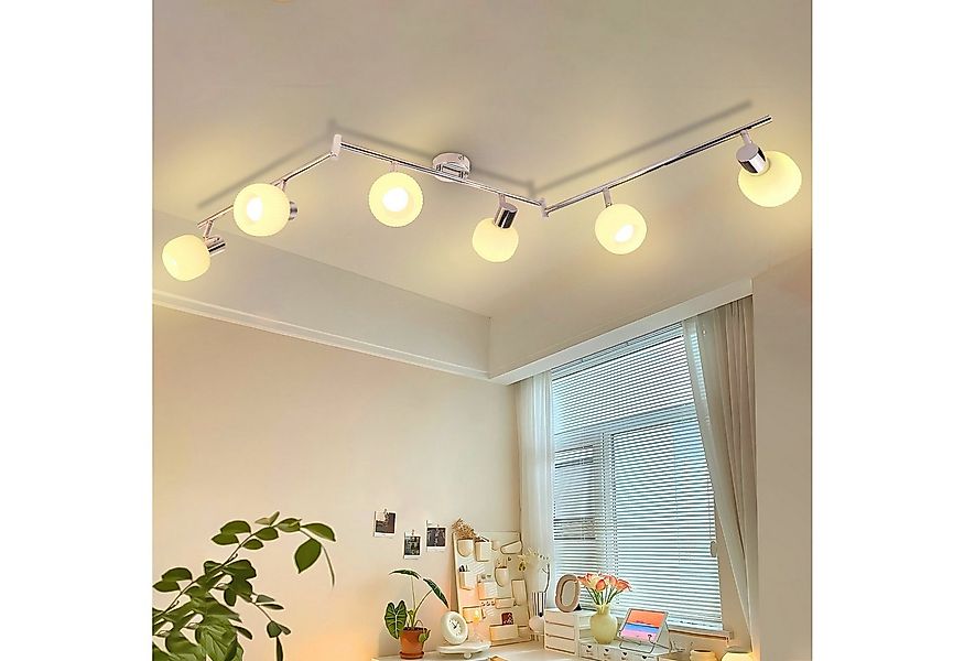 Nettlife Deckenstrahler Weiß Glas E14 Deckenleuchte 3/4/6 Flammig Innen Lam günstig online kaufen