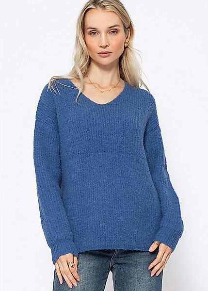 SASSYCLASSY Strickpullover Oversize Pullover Damen mit V-Ausschnitt Elegant günstig online kaufen