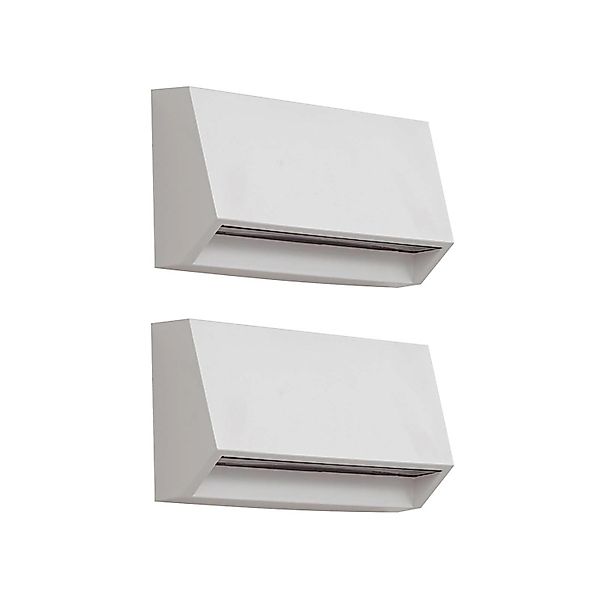 Lindby 2er Set LED Wandleuchte Außen Appeso 10025739 Modern in Weiß 1-flamm günstig online kaufen