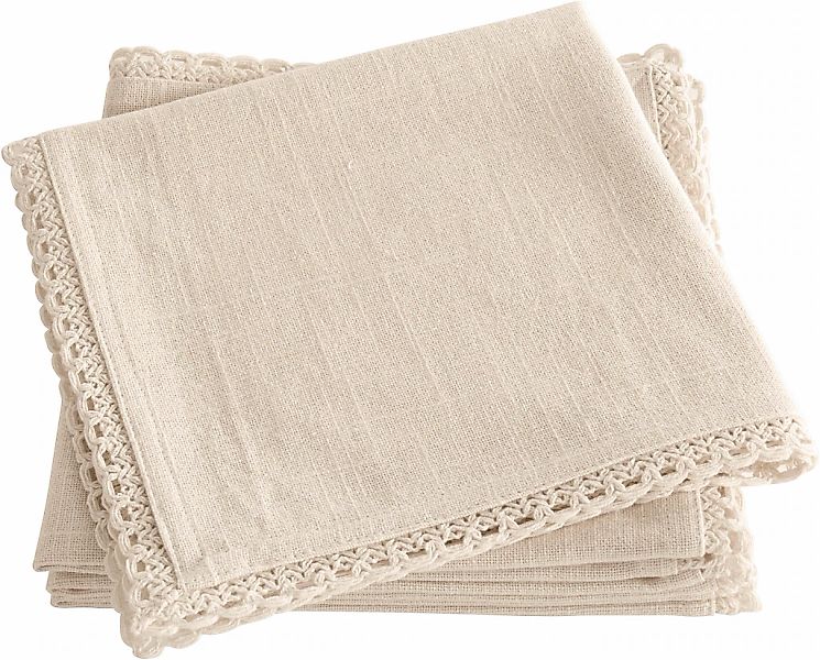 OTTO home Stoffserviette "Elyna" uni, mit schöner Spitze, weiche Haptik, 45 günstig online kaufen