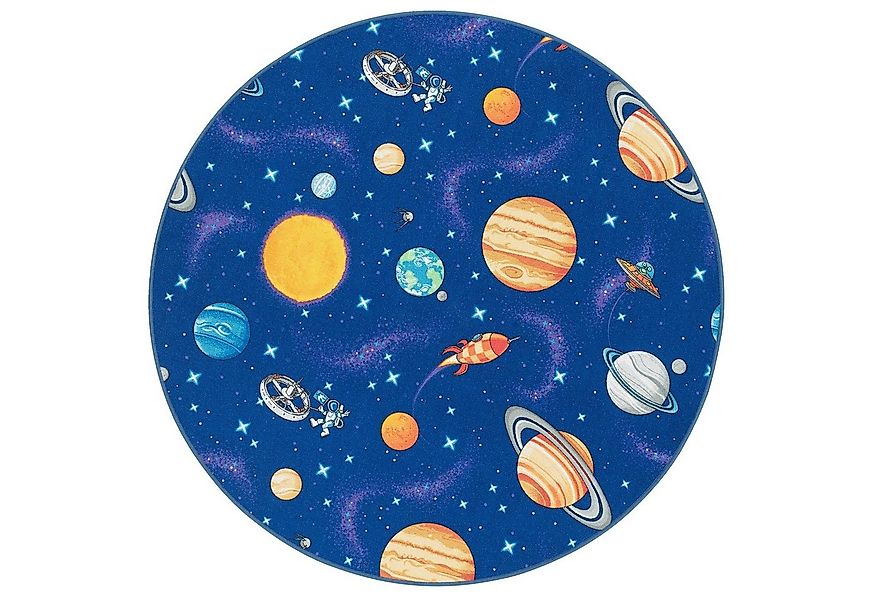 Snapstyle Kinderteppich Kinder Spiel Teppich Weltall Rund, Rund, Höhe: 4 mm günstig online kaufen