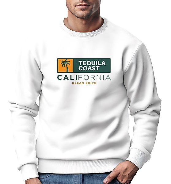 Neverless Sweatshirt Sweatshirt Herren Print California günstig online kaufen
