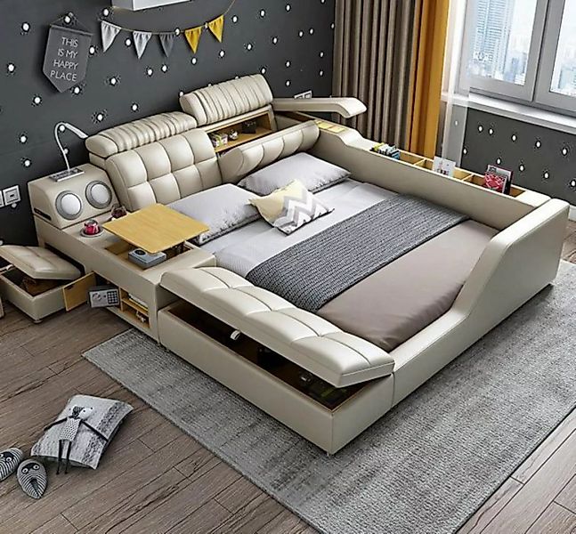 JVmoebel Bett Doppelbett Polsterbett Schlafzimmer 180x200cm Multifunktion B günstig online kaufen