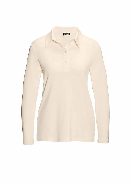 GOLDNER Poloshirt "Poloshirt Langarm Poloshirt mit Schmuckband an Knopfleis günstig online kaufen