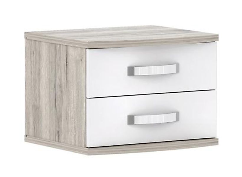 Nachtkommode Rondino Sandeiche/Weiß günstig online kaufen
