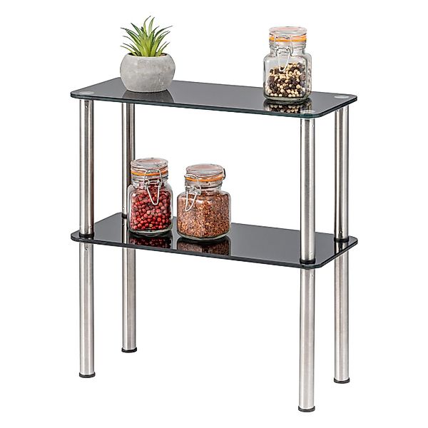 bremermann Küchenregal Glas-Regal, Küchenregal 2 Ebenen, Glas/Edelstahlfüße günstig online kaufen