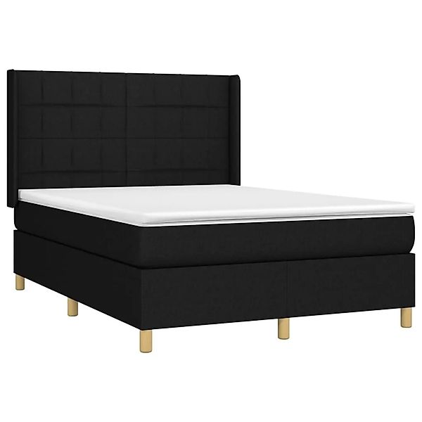 vidaXL Boxspringbett mit Matratze & LED Schwarz 140x190 cm Stoff 3138871 günstig online kaufen