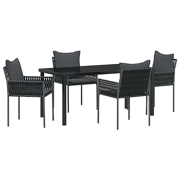 vidaXL Garten Essgruppe 5-Tlg Schwarz Poly Rattan 3379103 günstig online kaufen