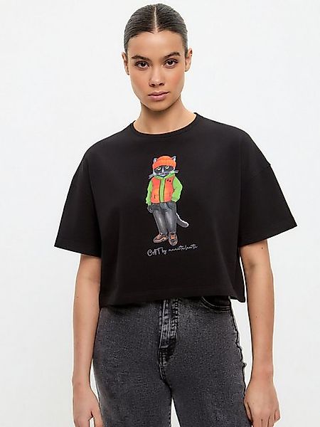 CAT by maniita lacitta Kurzarmshirt Oversized T-Shirt mit Katzenprint HOODI günstig online kaufen