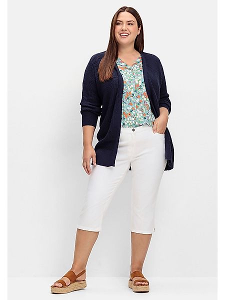Sheego Caprijeans Große Größen mit Teilgummibund günstig online kaufen