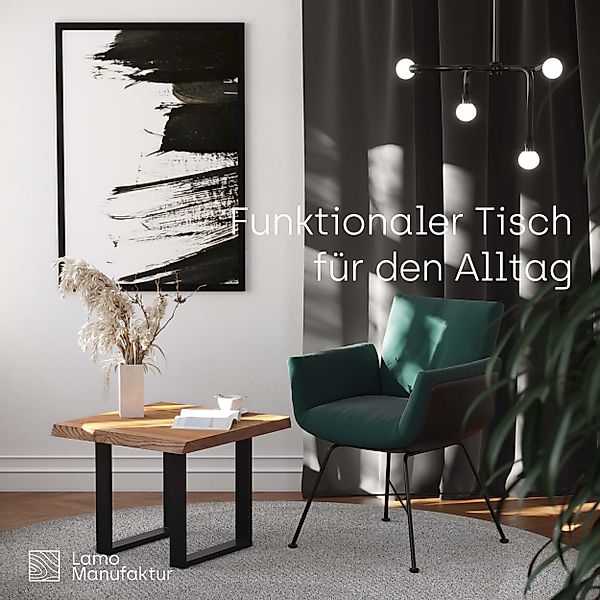 LAMO Manufaktur Baumkantentisch Loft Esstisch Massivholz günstig online kaufen