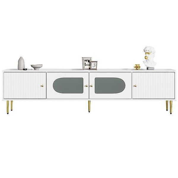 Yorbay TV-Schrank Weißer Korpus mit Goldenen Beinen&Griffen 170*35*50cm(BxH günstig online kaufen