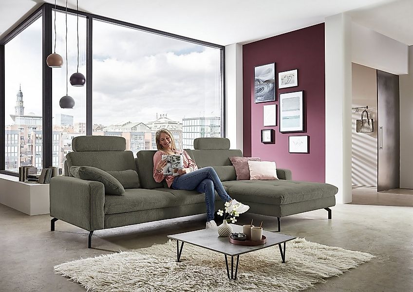 Die PlanBar Ecksofa "MP-IN20110 L-Form mit Federkern-Polsterung", optional günstig online kaufen