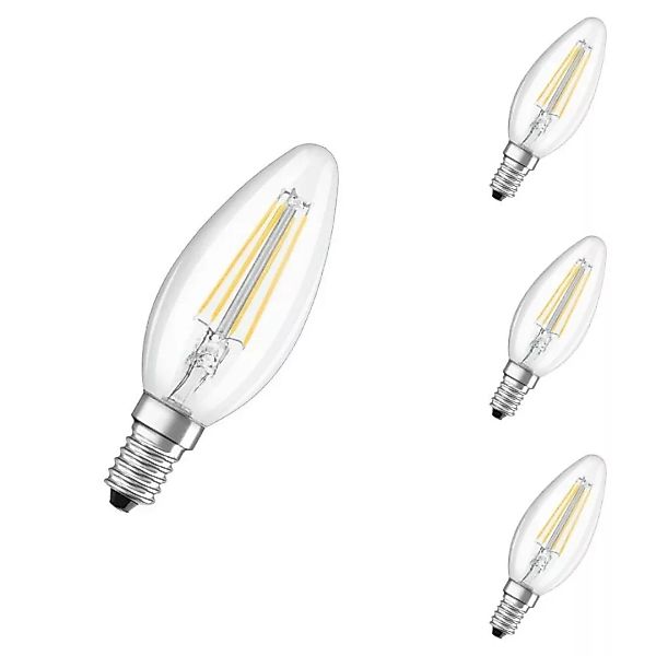 Osram LED Lampe ersetzt 40W E14 Kerze - B35 in Transparent 4W 470lm 2700 bi günstig online kaufen