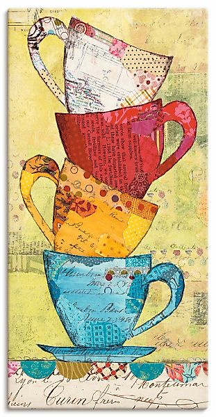 Artland Wandbild "Komm zum Kaffee" Geschirr & Besteck 1 Stk. tlg. als Leinw günstig online kaufen