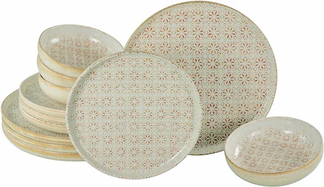 CreaTable Teller-Set »Uno Emiliana, Tellerset 12-tlg« Shabby Look, Vintage günstig online kaufen