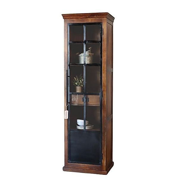 baario Mehrzweckschrank Schrank IVETTE Industrial schmal Massivholz & Eisen günstig online kaufen