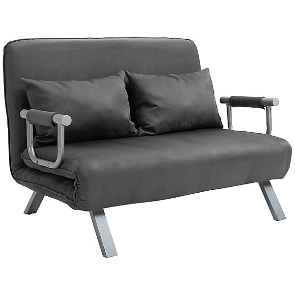 HOMCOM 2-Sitzer Schlafsofa mit Armlehne 3-in-1 Multifunktion 111 x 80 x78cm günstig online kaufen