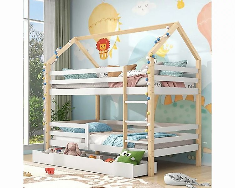 DOTMALL Bett Ein- und Aussteigen, Doppelbett, hausförmiges Kinderbett günstig online kaufen