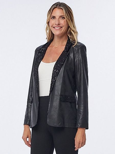 MONACO blue Jackenblazer Lederjacke koerpernah mit Pailletenverzierung günstig online kaufen