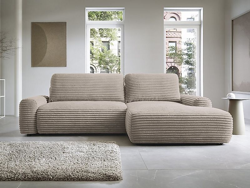 Goldstoff Ecksofa vielfältige Schlafcouch mit ergonomisch geformte Rückenki günstig online kaufen