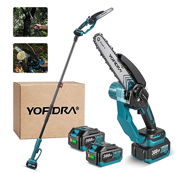 Yofidra Akku-Hochentaster 2-in-1 Akku Teleskop Hochentaster 8 Zoll Hochenta günstig online kaufen