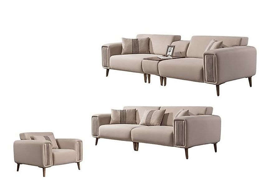 Villa Möbel Polstergarnitur Santero, (Set, 3-tlg), mit Relax-/Bettfunktion günstig online kaufen