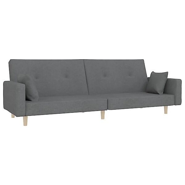 vidaXL Schlafsofa 2-Sitzer mit 2 Kissen Hellgrau Stoff 375741 günstig online kaufen