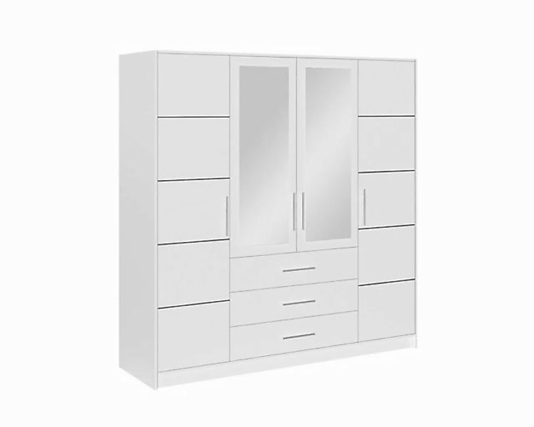 Deine Möbel 24 Kleiderschrank LABOO Drehtürenschrank 150 200 240 cm Weiss m günstig online kaufen